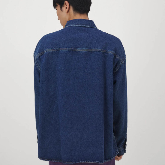 Calvin Klein Ανδρικό πουκάμισο Oversized Linear Denim Shirt